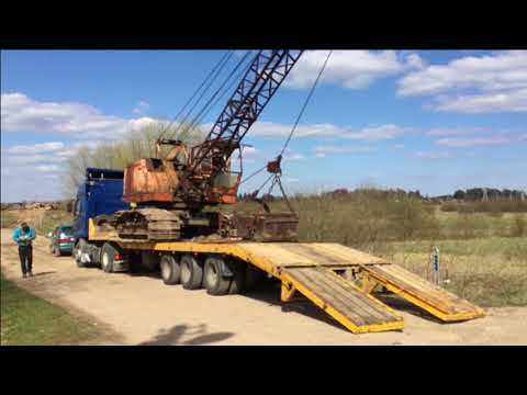 Видео: Перевозка драглайна ЭО3211д,Transportation of the Eo3211d dragline