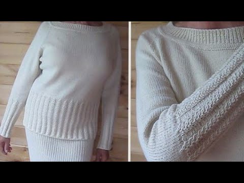 Видео: Вязание бесшовного джемпера и юбки