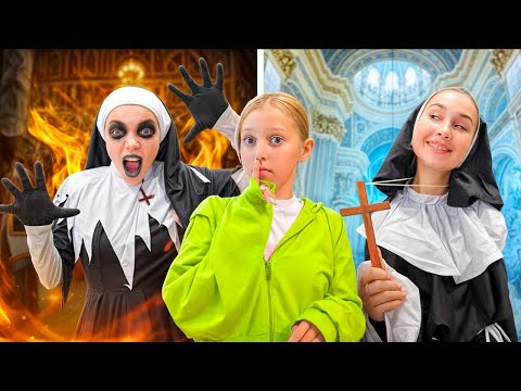 Видео: ДОБРАТА МОНАХИНЯ срещу ЛОШАТА МОНАХИНЯ! Амелка и нейните приятели учат в неделното училище