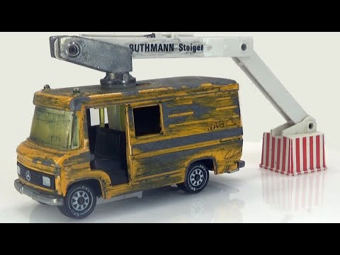 Видео: Технический автомобиль Mercedes L 406 D со стрелой. Реставрация Siku модели 1911 года.
