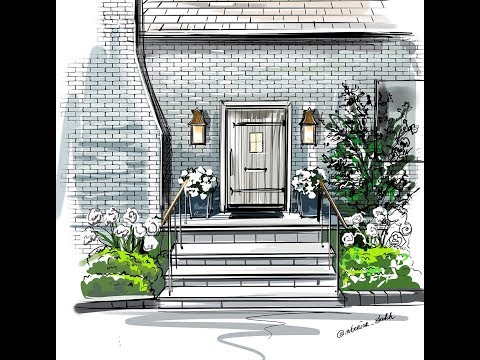 Видео: Быстрый скетч входной зоны в дом. Рисуем на iPad Pro. Урок Procreate (прокриэйт)