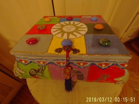 Видео: Идея поделки из простой коробки-шкатулка в перуанском стиле.