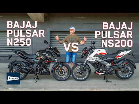 Видео: Хто краще? Порівняння Bajaj Pulsar N250 та Bajaj Pulsar NS200