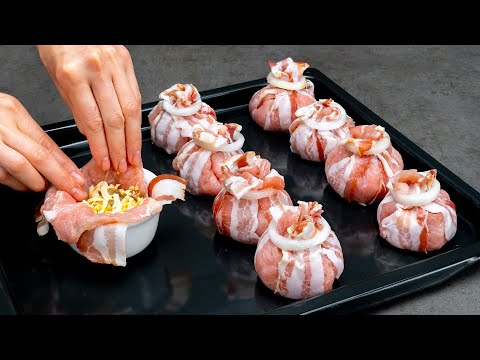 Видео: Теперь и бабушка так готовит мясные мешочки! Новая идея старого рецепта