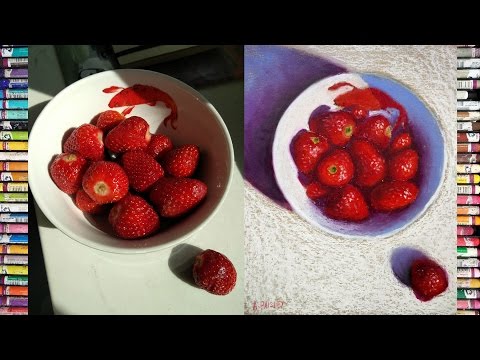 Видео: РИСУЕМ сочную КЛУБНИКУ масляной пастелью