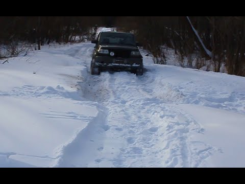 Видео: Патриот против мартовского снега + цепи.