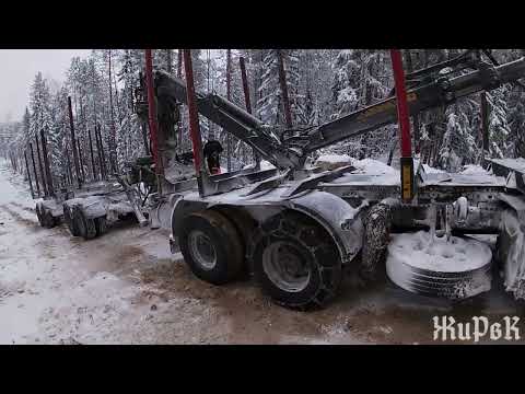 Видео: Лесовоз ВОЛЬВО не поднялся в гору.