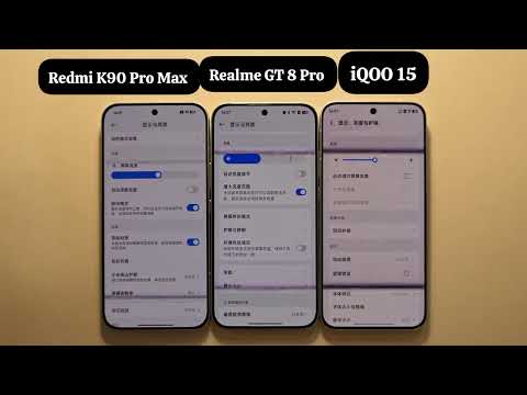 Видео: Сравнение производительности экранов и стробоскопа Redmi K90 Pro Max, Realme GT8 Pro и IQOO 15