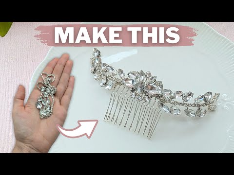 Видео: Давайте создадим эффектный свадебный гребень для волос со стразами | Мастерим вместе со мной