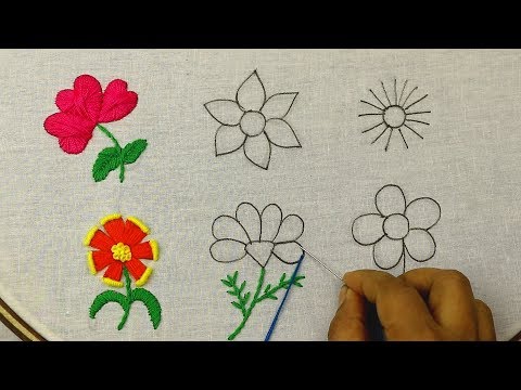 Видео: 6 разных цветов вышивки с 10 разными строчками