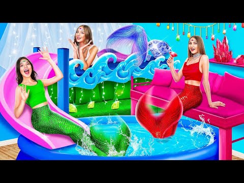 Видео: Строим Трехэтажную Кровать для Тройняшек Русалок! Часть 2-Девушка Изумруд, Рубин и Бриллиант