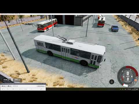 Видео: как поставить штанги на троллейбусе в BeamNG.drive на карте Russian Trolleybus Map.