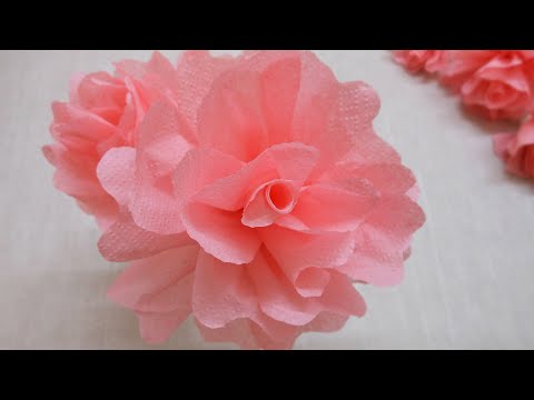 Видео: Как сделать розу из папиросной бумаги - Удивительный трюк с розой из бумажной салфетки