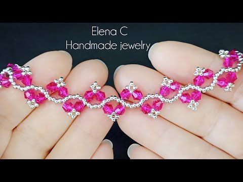 Видео: Beautiful Bracelet Crystal and Seed Beads Tutorial Beaded Jewelry Красивый Браслет из бисера и бусин