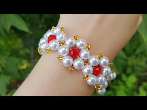 Видео: Pearl bracelet/Beaded bracelet/Easy bracelet/Diy Bracelet/DIY bracelet/Как сделать браслет/Браслет