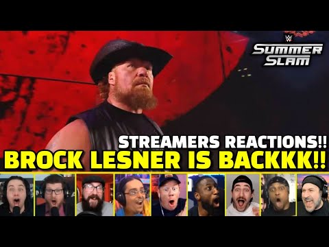 Видео: Подборка реакций стримеров на возвращение Брока Леснера | WWE SummerSlam 2025, вечер 2
