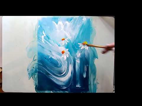 Видео: Daisies Acrylic abstract  painting /REAL TIME/Маргаритки акрилни бои