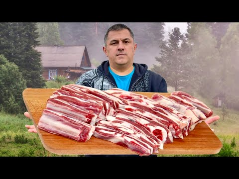 Видео: Говяжьи ребрышки в казане на костре, рецепт из говядины, казан-кебаб