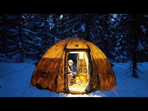 Видео: Зимний кемпинг в горячей палатке «Русский медведь»