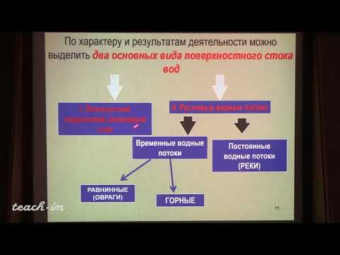 Видео: Гущин А.И. - Общая геология. Часть 1 -  10.Геологическая деятельность поверхностных текучих вод