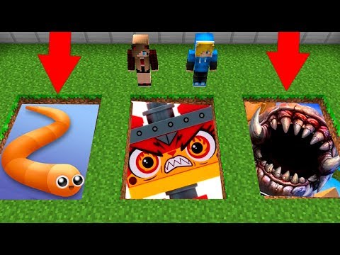 Видео: НУБ И ДЕВУШКА ПРО ПРОТИВ СТРАШНЫЕ ЯМЫ МОНСТРОВ В МАЙНКРАФТ ! Slither.io,  LEGO UNIKITTY, worm