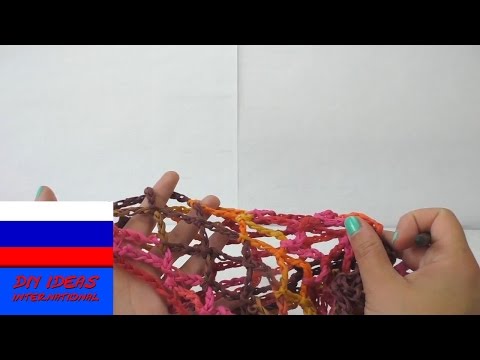 Видео: Летний шарф из воздушных петель рыболовная сеть вязание крючком