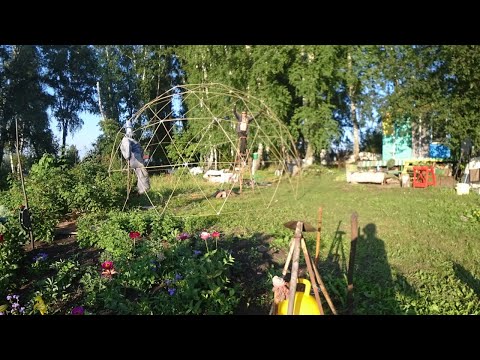 Видео: Плету каркас стеклопластикового геокупола  D=6м, H=3,5м