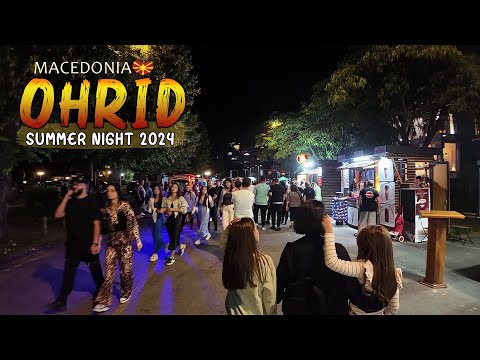 Видео: Ohrid, Macedonia (2024) *End of Summer* 【Night WALK TOUR】 🚶‍♂️ Охрид, Македонија (Лето 2024) 🇲🇰