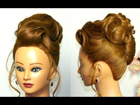 Видео: Вечерняя прическа для средних волос. Бабетта с ракушкой