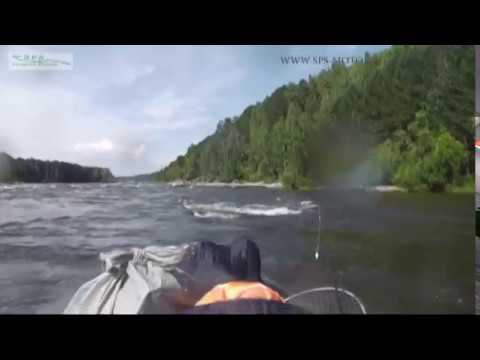 Видео: Лодочный мотор-весло SPS-9ZSS на порогах р.Кан.