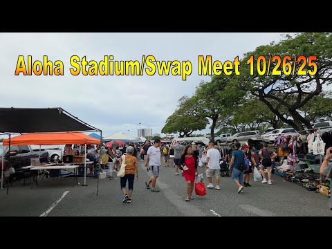 Видео: Обмен на стадионе «Алоха» / блошиный рынок, 26.10.25, Эя, Оаху, Гавайи