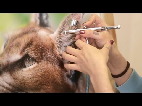 Видео: Обзор Мастер-Класса на тему "Реалистичный портрет животного" в школе аэрографии «Арт-Техника»