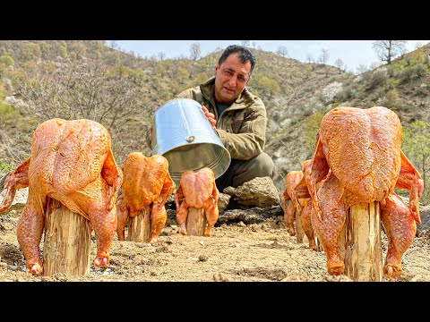 Видео: Целая Курочка Зажаренная Под Ведром! Необычный Способ Приготовления Хрустящего Ужина