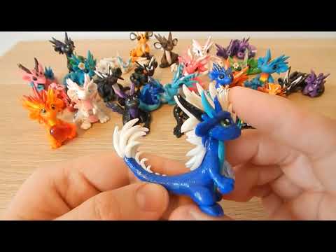 Видео: Обзор на дракончиков из полимерной глины(фигурки и магниты)