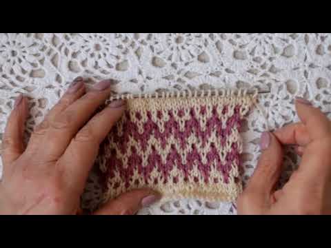 Видео: Узоры спицами 03 Ленивый жаккард