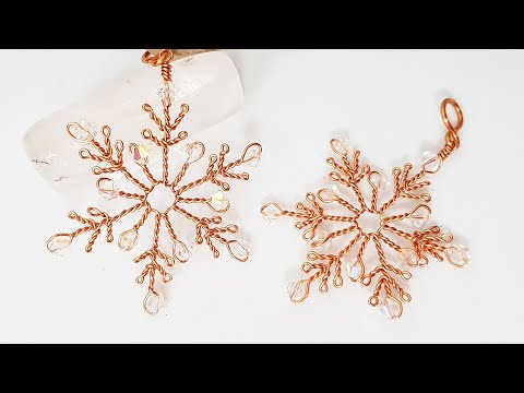 Видео: подвеска из снежинок - набор для рождества из медной проволоки 430