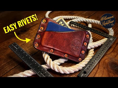 Видео: Кожаный кошелек с простыми медными заклёпками! (и 2 новых инструмента!)