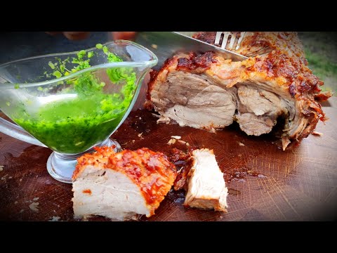 Видео: Запек МЯСО БОЛЬШИМ Куском в углях! Сочное Мясо в углях! ENG SUB