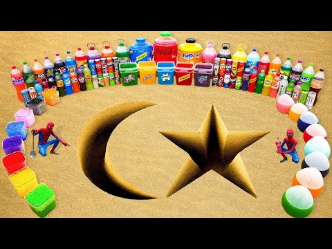 Видео: Как сделать Луну и Звезду с помощью Цемента, Радужных Орбисов, Большой Фанты, Швеппса, Кока-Колы ...