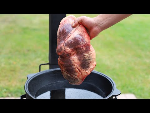 Видео: ПОКАЗЫВАЮ КАК ВКУСНО ПРИГОТОВИТЬ ГОВЯЖЬЕ СЕРДЦЕ С ОВОЩАМИ НА САДЖЕ