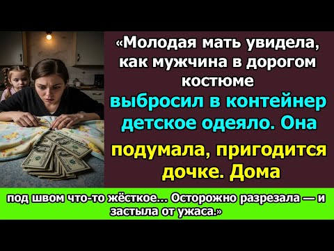 Видео: Молодая женщина увидела, как мужчина бросил в мусор детское одеяло  Она не знала, что внутри…