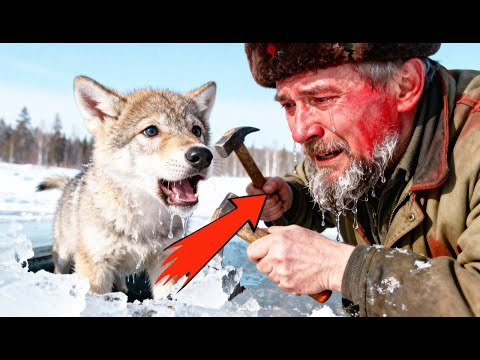 Видео: Мужик РЫДАЛ спасая замерзающего волчонка… Финал довёл до слёз МИЛЛИОНЫ!