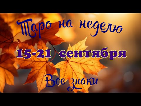 Видео: Таро-прогноз 🎀на неделю с 15 по 21 сентября🔥Тайм-код в описании🕊