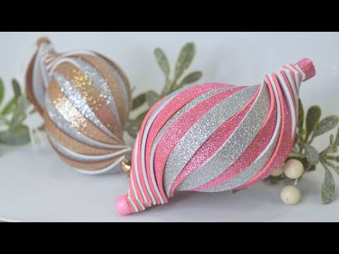Видео: Очень красивые игрушки на ёлку из глиттерного фоамирана