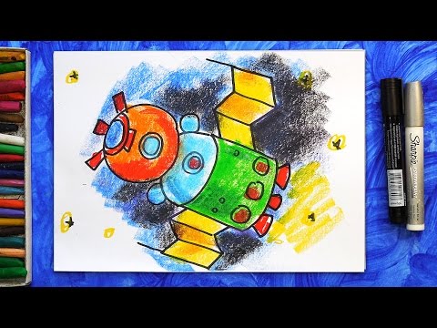 Видео: Как нарисовать Космический корабль "СОЮЗ", Урок рисования для детей