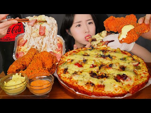Видео: ФАНТАСТИЧЕСКИЙ ЗВУК🍕 ПИЦЦА СЫРНЫЙ СТЕЙК & КОРЕЙСКАЯ ЖАРЕНАЯ КУРИЦА АСМР ЗВУКИ ЕДЫ МУКБАНГ