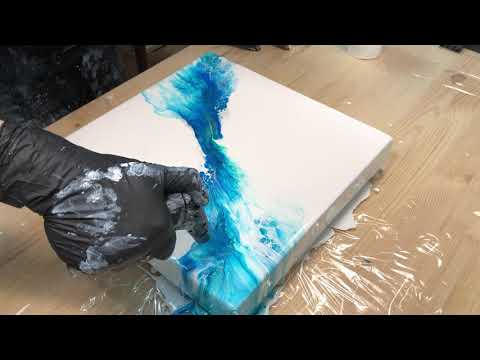 Видео: ВАУ Акриловая заливка с феном | Техника жидкий акрил | Fluid Art Dutch Pour