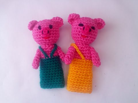 Видео: ஐ Пальчиковые игрушки крючком, хрюша. ஐ Knitted finger toys ஐ