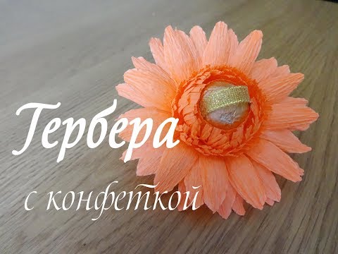 Видео: ГЕРБЕРА С КОНФЕТКОЙ