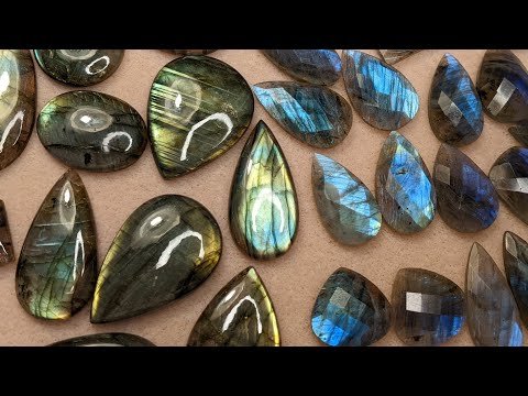 Видео: 223. Много кабошонов из Индии. Красивый лабрадорит.  eBay labradorite gemstone haul